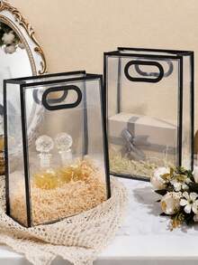 20pcs/10pcs/5pcs Transparent PVC Gift Bags (Ribbon Not Included), Tote Bags, Suitable For Birthday, Wedding, Valentine's Day, Graduation Ceremony And Other Occasions, Transparent Plastic Gift Bags, Large Capacity Cosmetic Storage Bags - Transparent - View 2