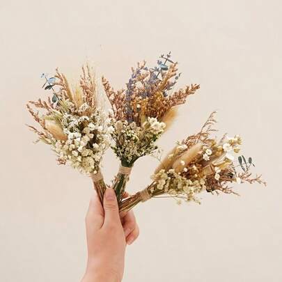 1/2/4/6/12 buah Buket Bunga Mini Buatan, Cocok untuk Dekorasi Meja di Rumah, Dekorasi Kue Pesta, Boutonniere Buatan untuk Pengantin Pria & Pendamping Pengantin Pria, Dekorasi Pesta Pernikahan Vintage Gaya Bohemian untuk Pria, Hadiah untuk Acara Bridal Shower