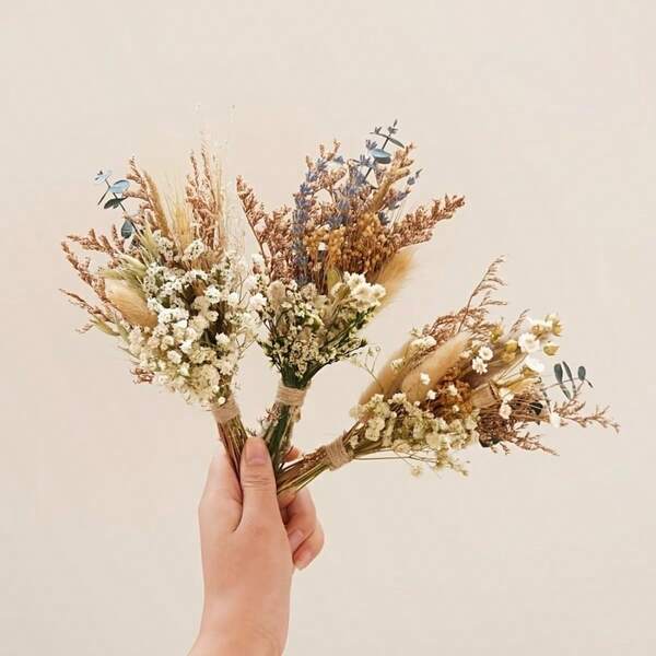 1/2/4/6/12 buah Buket Bunga Mini Buatan, Cocok untuk Dekorasi Meja di Rumah, Dekorasi Kue Pesta, Boutonniere Buatan untuk Pengantin Pria & Pendamping Pengantin Pria, Dekorasi Pesta Pernikahan Vintage Gaya Bohemian untuk Pria, Hadiah untuk Acara Bridal Shower