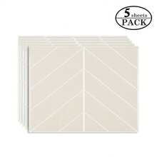 Beige Diagonal Textured Self-Adhesive Wall Tiles, Waterproof Oil-Proof Stain-Resistant Cuttable, Suitable For Kitchen Bathroom Home Decor, Rental-Friendly DIY Wall Renovation Stickers - V-shaped Tiles - View 10