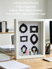 1 Set 3D Black Museum Silhouette 3D Photo Frame Set, Including Gold Resin Mini Frame Set, Celebrate Precious Memories In A Unique Way, Personalized And Distinctive Commemorative Photo Frame Accessories - Multicolor - View 14