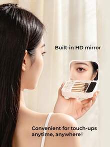 OEIEZ Double Layer Makeup Brush Set With Built-In High Definition Mirror, Mini Foundation Brush, 6pcs Eyeshadow Brushes, Powder Puff, Portable Travel Makeup Tools - Multicolor - View 8