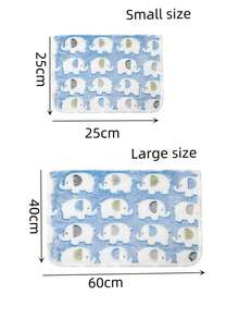 3pcs Ultra Soft Flannel Pet Blanket, Elephant Pattern - Machine Washable, Pet Bed Mat, Pet Sofa Protector Blanket, Hamster Cage Mat, Guinea Pig Mat, Rabbit Hutch Mat, Chinchilla Mat - Multicolor - View 3