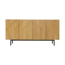 Living Room Sideboard With 4 Drawers And Metal Inlays - Versatile Cabinet, Buffet, Display Unit – - Natural - View 11