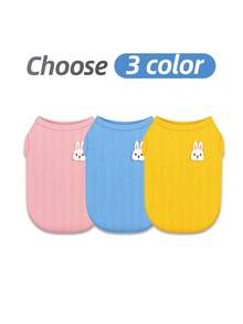 [Personalizado]Ropa para mascotas con nombre personalizado Chaleco y camiseta para gato y perro Cómoda y linda Impresión por transferencia de calor Patrón de conejo Regalo perfecto para perros! - Multicolor - Ver 5