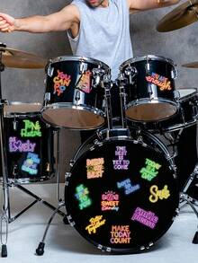 50pcs Positive Affirmation Quote Neon Stickers Neon Light Aesthetic Decal DIY Scrapbook Phone Fridges Drum Laptop Suitcase Decorative Stickers - Multicolor - View 8