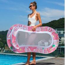 Inflatable Pool Float | Fun Glitter Sunflower Design With Headrest - Pool Float Lounge, Raft, Hammock | Water Park Party, Summer Lakeside Sunbathing, Easy To Carry, Pool Float - Multicolor - View 7