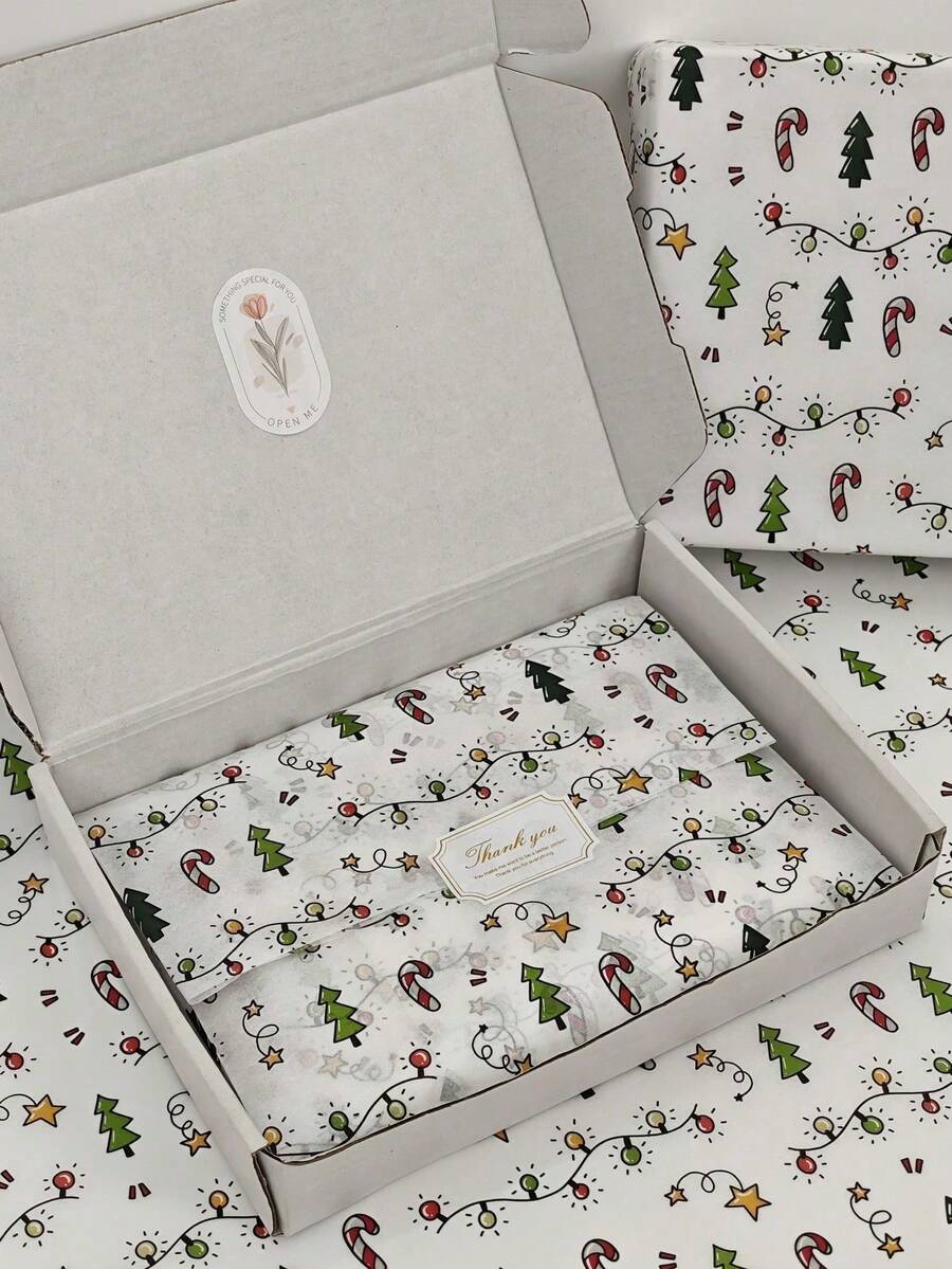 1/10/20pcs Christmas Gifts, Used For Christmas Holiday Winter Party Decoration, Christmas Theme Dress Up, Start Winter Celebration - New - Christmas Tree String Lights Wrapping Paper - View 1