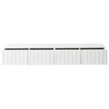TV Cabinet, Modern TV Lowboard With Wave Front, Generous Storage Space, Push-To-Open – Minimalist TV Furniture For Living Room - 白色 - 查看 10