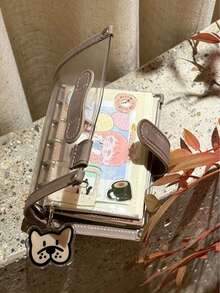 Brown Leather M5 Transparent Loose-Leaf Notebook Binder, Portable - Binder - View 4