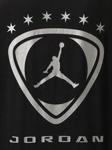 Jordan Men's AS BRK FC OVSZ GFX SS CRW Short Sleeve Knit Collarless T-Shirt TIO0011-010 - Black - View 4