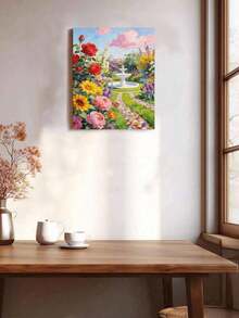 Flower Garden DIY Paint By Numbers Painting Canvas Crafts Adult Home Decoration Rose Sunflower Tulip Fountain Landscape Floral Art 8x12/16x20inch Holiday Gifts Frameless - Sets - View 4
