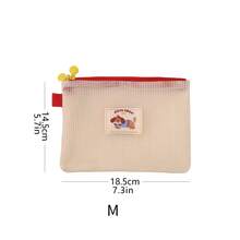 1 buah Tas Kosmetik Jaring Perjalanan dengan Resleting Ganda, Tas Penyimpanan Portabel Anti-Hilang untuk Lipstik dan Produk Perawatan Kulit, Kemasan Kapasitas Besar, Tas Makeup - MultiWarna - View 8