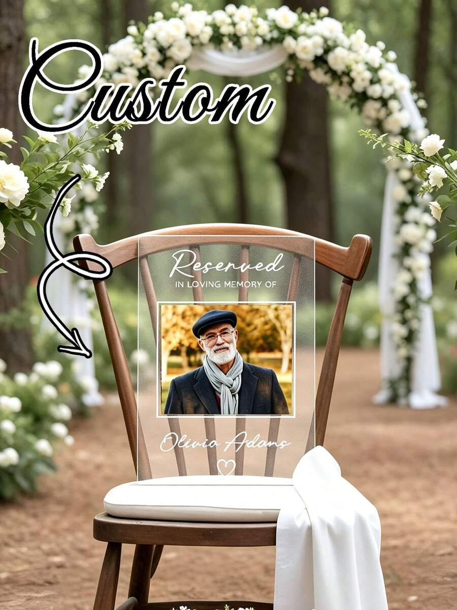 個性化紀念婚禮標牌 心意紀念壓克力牌 定製紀念座位牌 婚禮紀念桌飾 慰問禮品牌 保留席標牌 逝世親人紀念 壓克力婚禮裝飾 - 彩色 - 查看 1