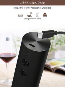 CLITON Rechargeable Electric Wine Opener Gift, 4 Options: Single Opener, Basic Kit, Classic Kit, Premium Kit, Wonderful Gift For New Year, Christmas, Valentine's Day, Birthday, Wedding & Housewarming, Perfect Present For Home Bar - Other - View 7