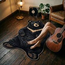 1 pieza Alfombra decorativa de oso negro, tapete de piso, alfombra, alfombra de sala de estar, alfombra de área, alfombra grande, alfombra de dormitorio, alfombra universal - Multicolor - Ver 3