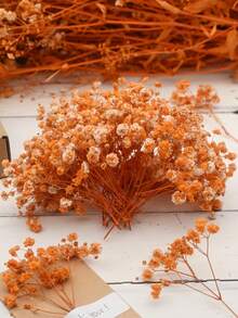 25/50/100/300pcs Mini Baby's Breath And Other Artificial Flowers - For Resin Mold Art And Handicrafts, Used For Hair Accessories, Wedding Wreaths, Table Flowers, Home Decor, Envelope Decoration, Etc. - Orange - View 8