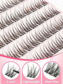 Glue-Free Fish Tail False Eyelashes, C Curl, 10-12mm Mixed Length, 120 Clusters Korean Style, Natural Eye Tail Extension, No Glue Needed, DIY Segmented Application, Save Makeup Time, Easy To Use, Suitable For Beginners, Flexible Realistic Eyelashes, Reusable, Perfect For Shopping, Dating, Holidays, Photoshoots, Great Holiday Gift For Best Friend Or Girlfriend - C - View 6