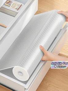 EVA Transparent Kitchen Cabinet Anti-Slip Mat, Waterproof Drawer Liner, Cuttable Sink Bottom Moisture-Proof Pad, Suitable For Cabinets, Dish Cabinets, Shelves, Refrigerator Compartments - Transparent Dot Pattern - View 1