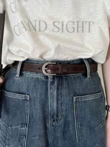 New Retro Hong Kong Style Belt, Soft Slim Fit Belt, Versatile Women's Set With Pants And Shoulder Straps - Multicolor - View 4