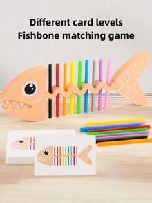 Early Childhood Education Color Recognition - Fishbone Tabletop Game Teaching Aid For Developing Fine Motor Skills, Gift For Boys And Girls - Multicolor - View 5
