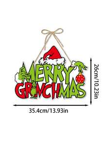 The Grinch 1件吊飾裝飾道具，適用於居家裝飾、門把掛飾、聖誕氛圍道具 - 彩色 - 查看 2