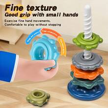 1 Set Multi-Shape Rotating Tower Toy, Rotating Stacking And Matching Game, Enhances Color Recognition, Cognitive Development Toy, Children's Holiday Toy - Multicolor - View 9