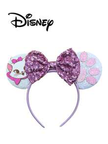 Disney 1件裝迪士尼米奇紫色+白色+瑪麗貓+貓爪亮片髮箍，米奇白色+瑪麗貓+貓爪亮片髮箍－節日派對髮箍、髮飾、趣味拍照道具、遊樂園配件，適合生日派對與情人節活動，附蝴蝶結可愛卡通髮飾，公主裝扮配件，適合迪士尼粉絲 - 1 YEAR - 查看 7