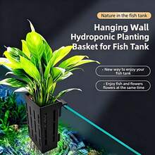 水族箱掛式植栽盆、魚缸壁掛植栽盆、水族箱水耕植物盆、水生植物掛籃、魚缸植栽架，適用於水景裝飾 - 彩色 - 查看 8