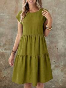 Women Midi Dresses - Silver - View 5