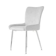 Velvet Dining Room Chair Set Of 2, Beige, Metal Legs - 灰色 - 查看 9