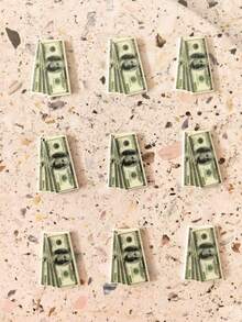 Fashionable Hip Hop Dollar Bill Pendant, Suitable For DIY Jewelry, Earrings, Necklaces, Bracelets, Bag Charms, Keychains, Perfect For Summer Beach Vacation Accessories And Back To School Gifts - Multicolor - View 5