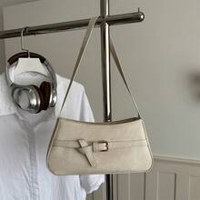 Bolso de hombro elegante para mujer, bolso de mano de gran capacidad, bolso cruzado, diseño versátil de moda para el trabajo, estilo de lujo de nicho de alta gama, impermeable, resistente al desgaste y duradero, bolso cruzado para mujer, accesorio esencial a juego - Blanco - Ver 6