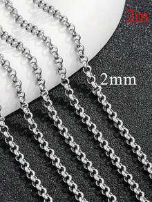 1 Meter Stainless Steel 18K Gold-Plated 2/2.5/3mm Breloque Round Pearl Chain Necklace Bracelet DIY Jewelry Making Supplies - Chain - View 7
