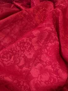 Vintage Rose Floral Jacquard Fabric, Deep Red Embossed Floral Pattern Textile, Wrinkle-Resistant Luxury Fabric, Suitable For Dresses, Skirts, Cushions, Curtains, Table Runners, DIY Sewing, Wedding Decoration Fabric - 1 - View 15
