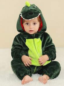 1Pc Baby Autumn Winter With Double Zipper Cartoon Animal Pattern Cute Comfortable Unisex Baby Supplies Suitable For Everyday Wear - Multicolor - View 8