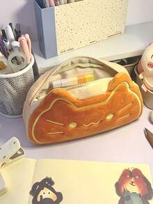 1 buah Tempat Pensil Boneka Kucing Toast Lucu, Tas Alat Tulis Lembut dan Berbulu Kapasitas Besar, Tempat Pensil Kartun Menggemaskan, Cocok untuk Siswa, Hari Pertama Sekolah - MultiWarna - View 7