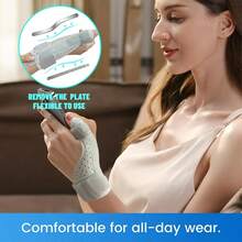 1pc Adjustable Thumb Wrist Support, Dual Spring And Plate Support, Stabilizes Thumb, Breathable Mesh Fabric Hand Protection, Suitable For Sports, Basketball, Badminton, Unisex, One Size, Left/Right Hand Compatible, Black/Grey - Multicolor - View 11