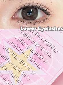 3-5MM 10 Rows 80 Clusters Beautiful Natural DIY Cartoon Fish Tail Fairy Eyelash Extensions With Ultra-Fine Stems And Feather Tails - C - View 1