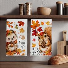 2PCS Kitchen Towels, Autumn Plaid Pumpkin And Vine Pattern, 40*60cm Rectangular Microfiber Kitchen Towels, Dish Cloths, Table Linens, Hand Towels, Kitchen Decor, Home Decor, Housewarming Gift For Neighbors, Kitchen Napkins And Dish Cloths, Home Decor, Gifts, Perfect For Kitchen And Bathroom Use - Orange - View 6