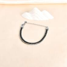 1PC Cross-Border European And American Luxury Style Stainless Steel Artificial Zirconia Single Row Diamond Chain Necklace, Multiple Colors Available, Unisex, Handmade Cut, Subject To Actual Product - Pink [Silver] - View 9