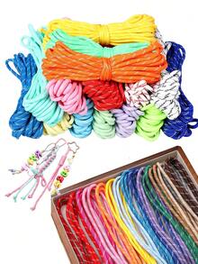 12pcs, 5m Long, 4mm Diameter, Colorful Dopamine Jump Point Paracord, DIY Braiding Rope, Outdoor Bracelet Bracelet Weaving, Can Be Wrapped And Tied, Handmade Special Braiding Rope, Keychain Phone Bag Strap - Multicolor - View 2