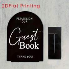 White Arched Acrylic Wedding Guest Sign-In Board And Base, Thickened Modern Calligraphy Style Arched Acrylic Desktop Sign, Suitable For Weddings And Events - View 11