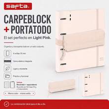 SAFTA | A4 4-Ring Binder Set, 35 Mm, PP Foam, With 100 Sheets (90 Gsm) Refill And 5 Dividers + Matching Pencil Case With Elastic Closure, Light Pink - Option 15 (Case) - View 2