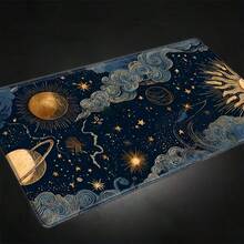 A Playmat Featuring A Design Of Celestial Bodies-Such As The Sun, Moon, Saturn, And Stars-Making It Perfect For Trading Card Games. This Vintage-Style Astronomical Pattern Makes For An Excellent Gift. - A - View 10