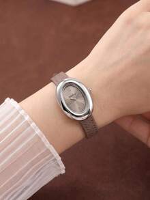 1件女款極簡休閒舒適石英手錶，適合日常佩戴與裝飾 - 銀色 - 查看 3
