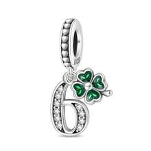 Vectoflux 1pc Minimalist Style S925 Sterling Silver Hypoallergenic Lucky Angel Number Pendant, Suitable For Original Bracelet, Women's DIY Jewelry Making, Birthday Gift - Green - View 15
