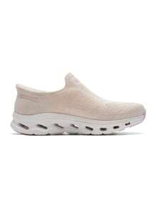 Skechers Women's GO WALK GLIDE-STEP 2.0 Slip-On Lightweight Minimalist Breathable Walking Shoes 125120-NTPK - Natural/Pink - View 5