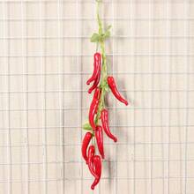 1pc Artificial Vegetable Hanging Decor, Realistic Fruit String, Vegetable String, Realistic Garlic Slices And Chili Pepper Slices, Strung With Jute Rope, Durable PS Plastic Farmhouse Halloween Decoration, Traditional Home Outdoor Holiday Ornament - Multicolor - View 6