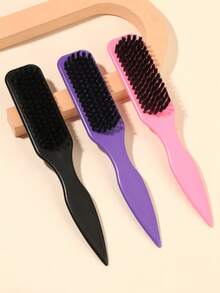 1pc Solid Color Sleek Back Comb, Fashionable & Portable, Can Be Used To Smooth Frizzy Hair, Anti-Static, Create Smooth Ponytail, Bun And Hairline Styling, Add Volume And Style, Women's Hair Accessory, Comb, Hair Brush, Hair Care Product - A - View 6